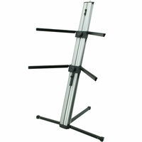 Thumbnail for MR DJ PRO KS1000 Professional 2-Tier Column Keyboard Stand Silver W 5/8