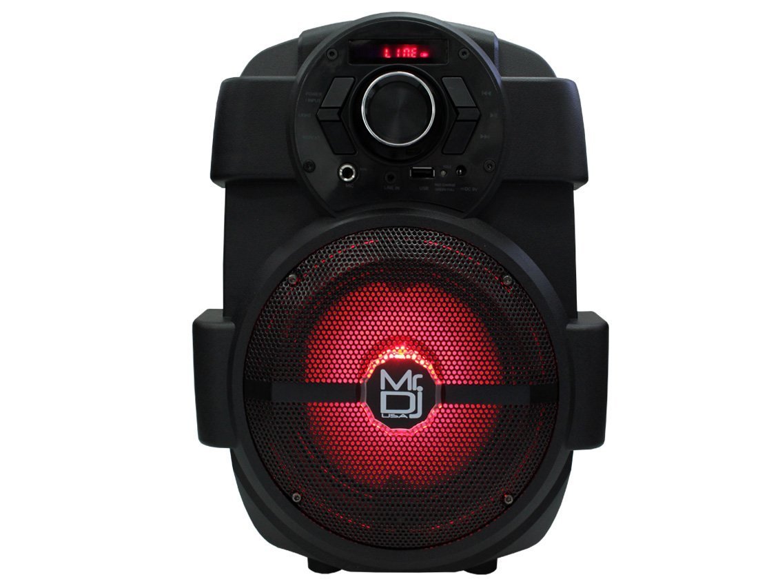 2 MR DJ PSE65BT Bluetooth Speaker 6.5" Portable Active Speaker with Rechargeable Battery Party Speaker with Bluetooth 1000 Watts P.M.P.O