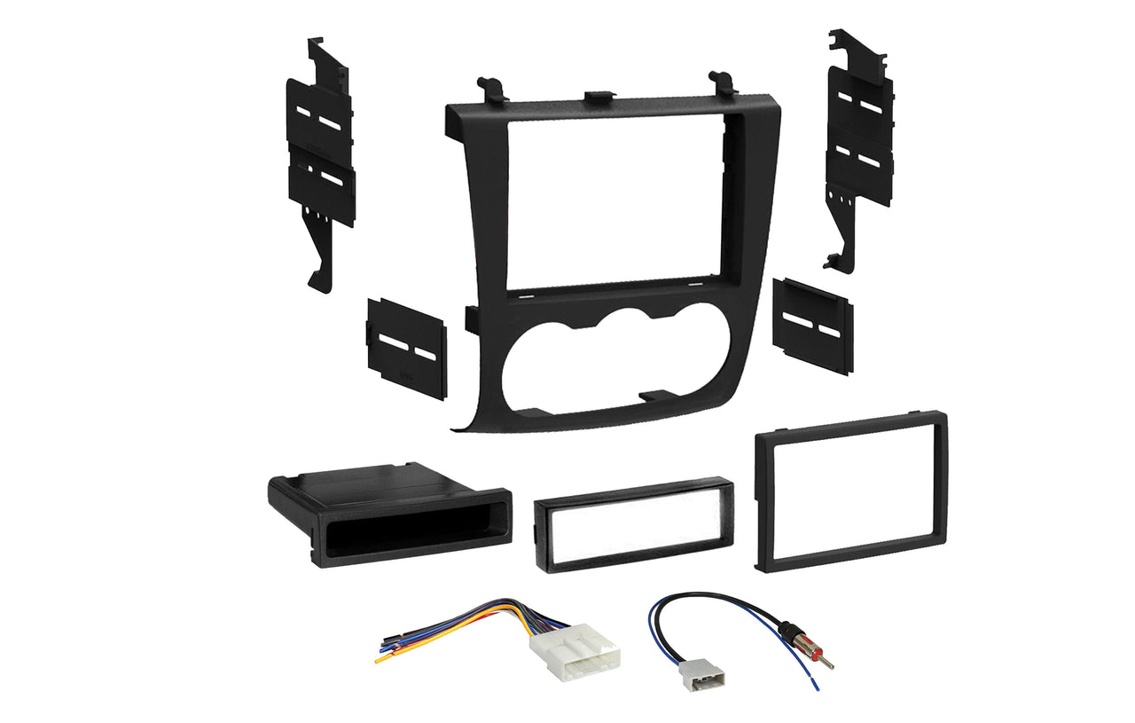 Power Acoustik Double DIN Bluetooth In-Dash DVD/CD/AM/FM Car Stereo & Dash Kit Harness Fit 07-12 Nissan Altima