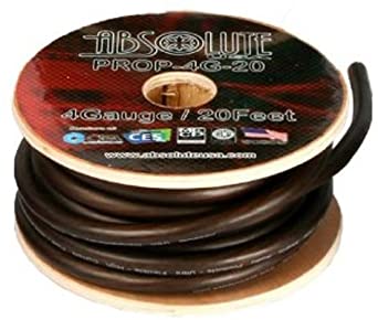 Absolute PROP0G20BK Pro Series 20 Feet 1/0 Gauge Black Ultra Flexible Power/Ground Battery Amp 12V Cable Wire for Auto, Car, Inverter, RV, Solar, Marine, Trucks