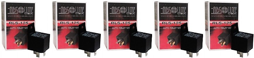 Absolute RLS125-5 30/40A Automotive Marine Bosch / Tyco Style SPDT Relay 5 Pack