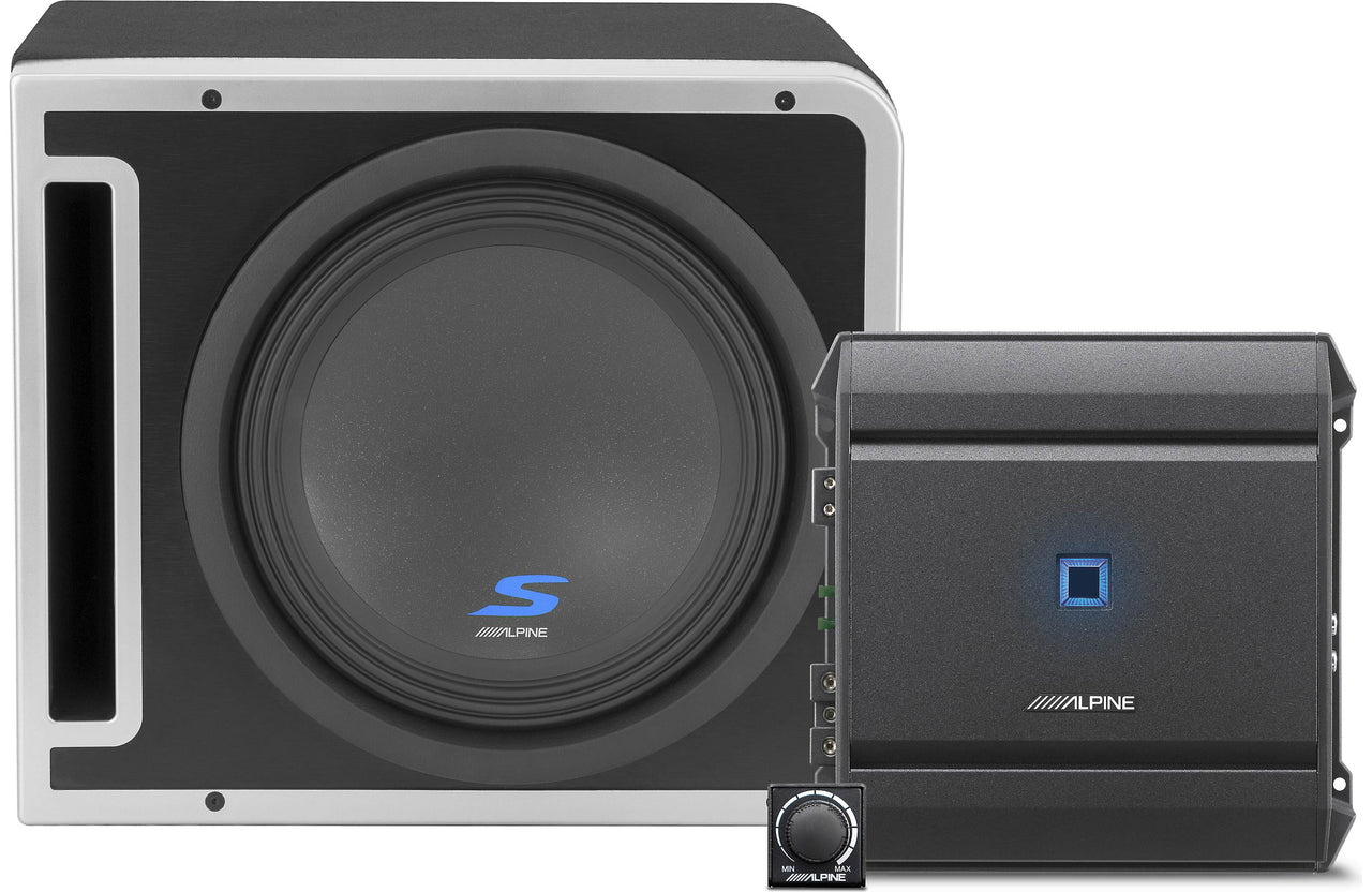 Alpine S-SB10V-BNDL Bass Boost Package Includes S-SB10V 10" ported enclosure, S-A60M amplifier, and RUX-KNOB.2 remote level control