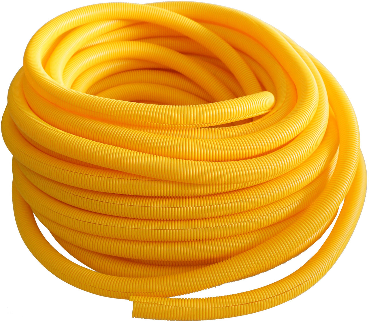 Absolute SLT14-20YL 20' 1/4" 5mm yellow split wire loom conduit polyethylene corrugated tubing sleeve tube