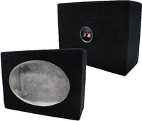 Thumbnail for 6X9 SQUARE MDF SPEAKER BOX W/ BLACK Carpet & Terminal Cups. CAR AND HOME