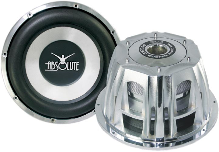 Absolute ST-1500 2000 Watt 10" Car Subwoofer + Double Ported Enclosure Box + 8 Gauge Amp Kit