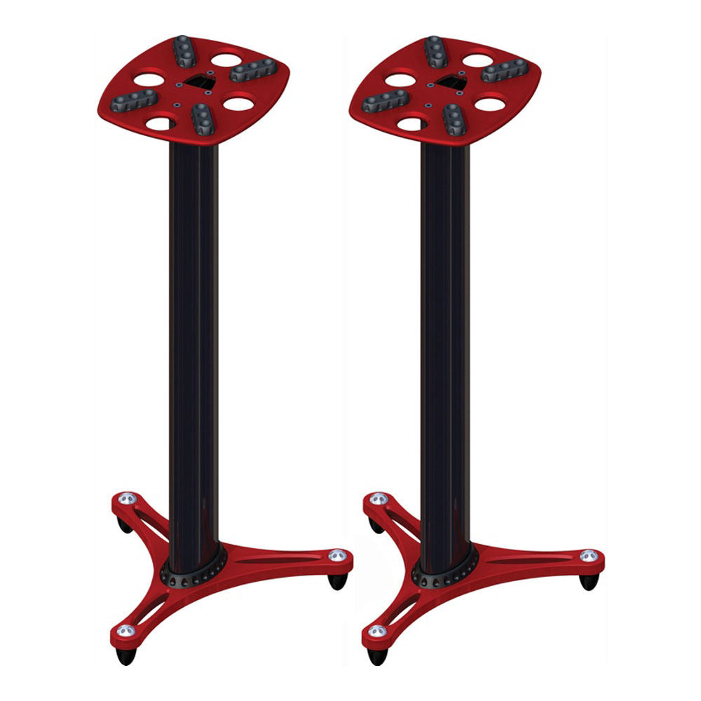 Ultimate Support MS-90-36R MS Series Professional Column Studio Monitor Stands with Non-marring Decoupling Pads and Three Internal Channels - 36"/Red