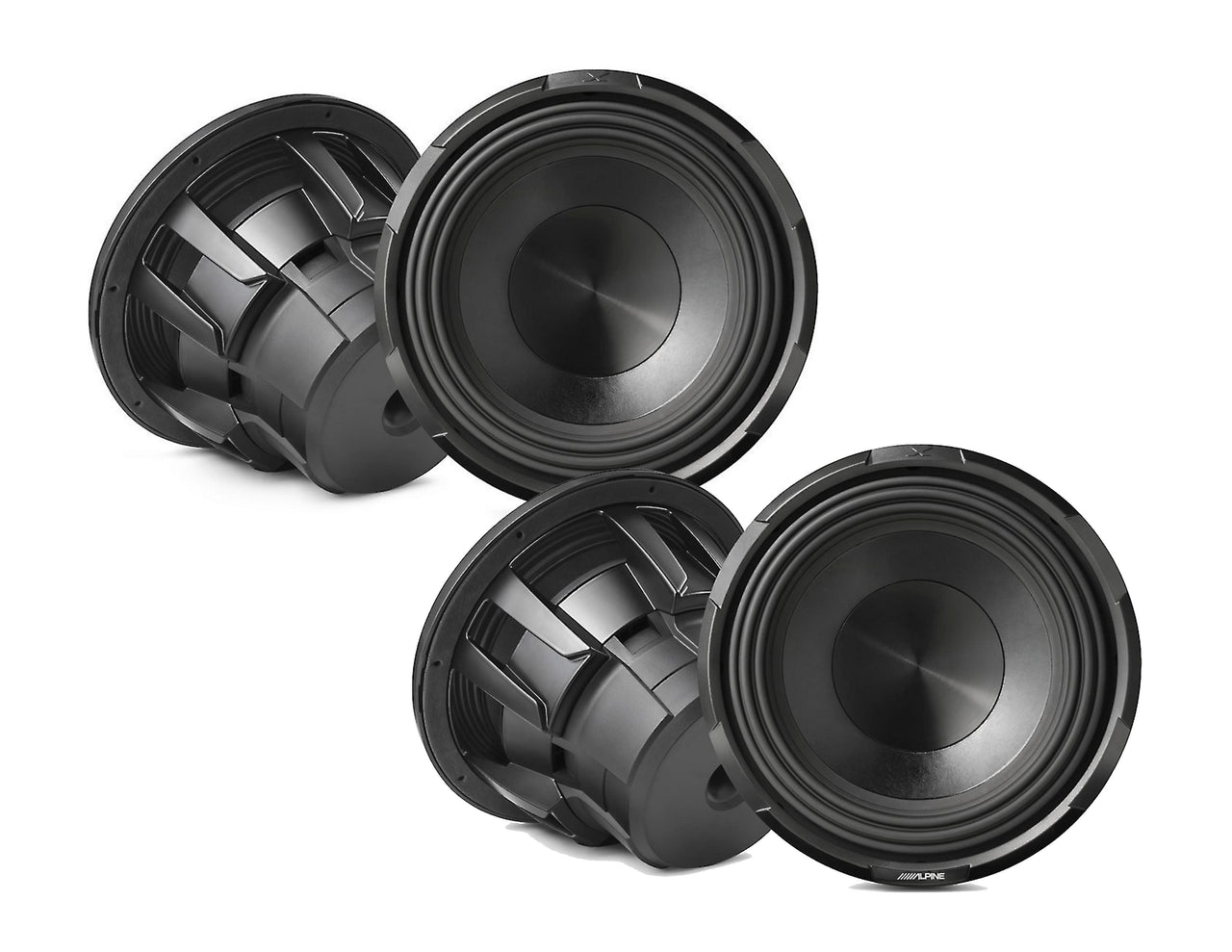 2 ALPINE X-W12D4 12" 900W Car Audio Subwoofers DVC Dual-4ohm X-Series Subs