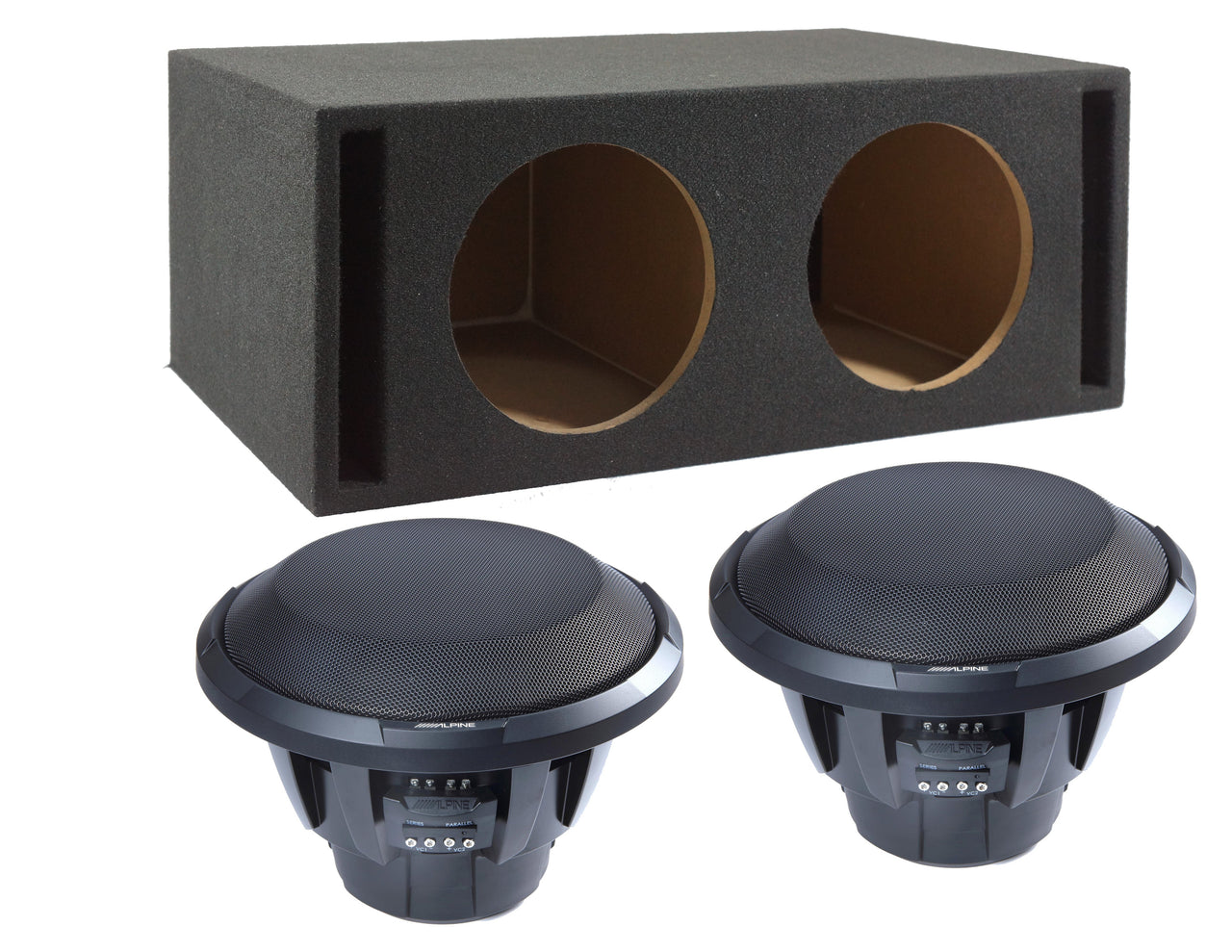 2 ALPINE X-W12D4 12" 900W Car Audio Subwoofers + Vented Sub Box Enclosure