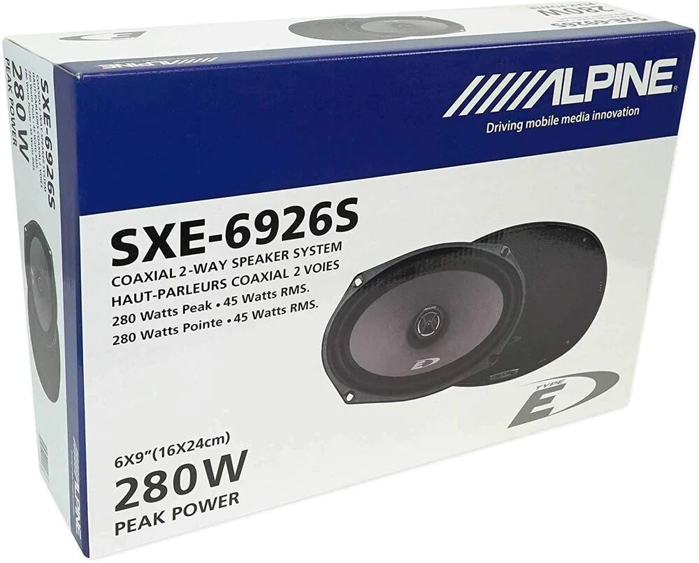 Alpine SXE-6926S 90W 6x9" 2-Way Type-E Series Coaxial Speakers Mylar Tweeter