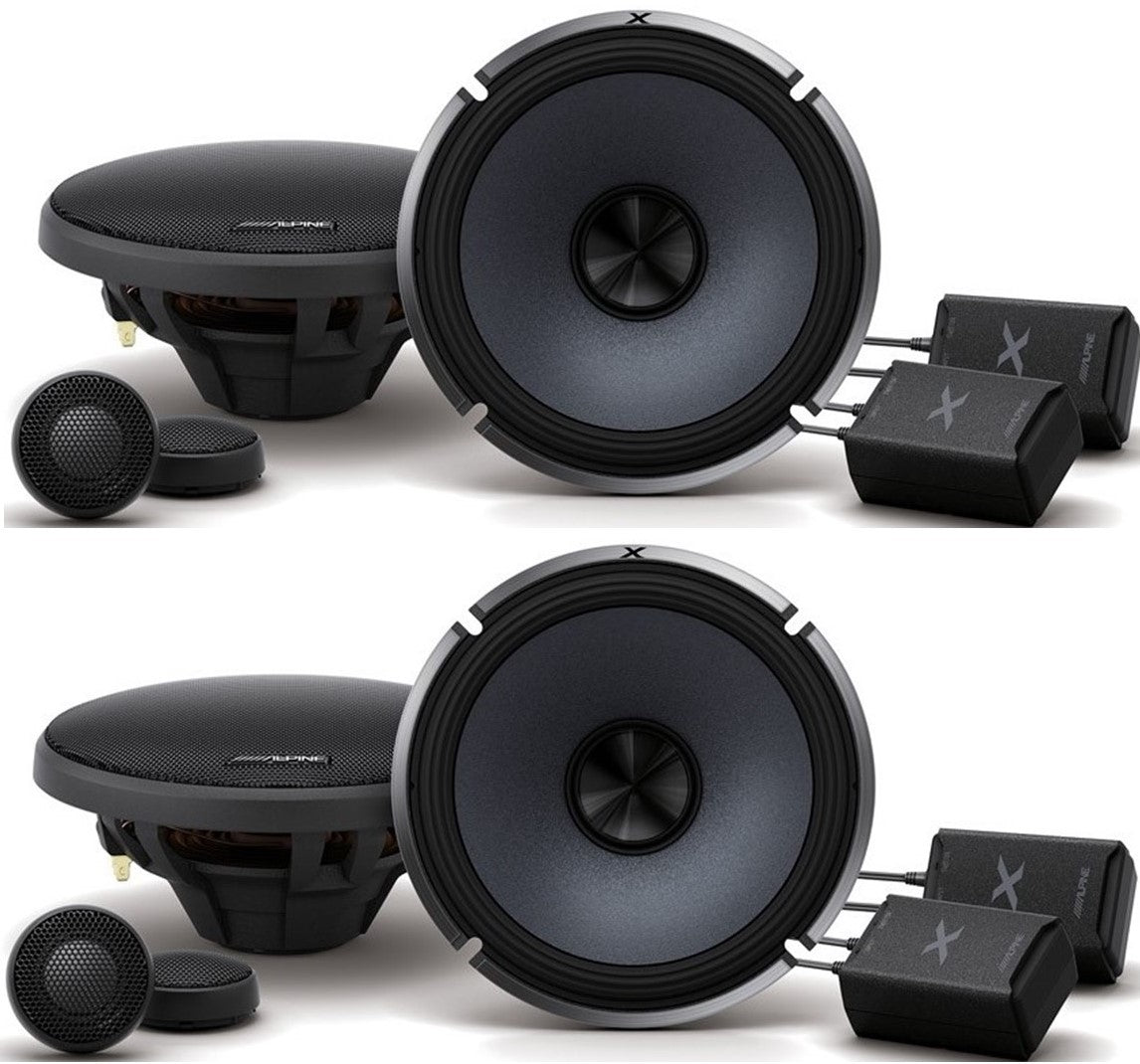 2 Pairs ALPINE X-S65C X-Series 6-1/2" component speaker system