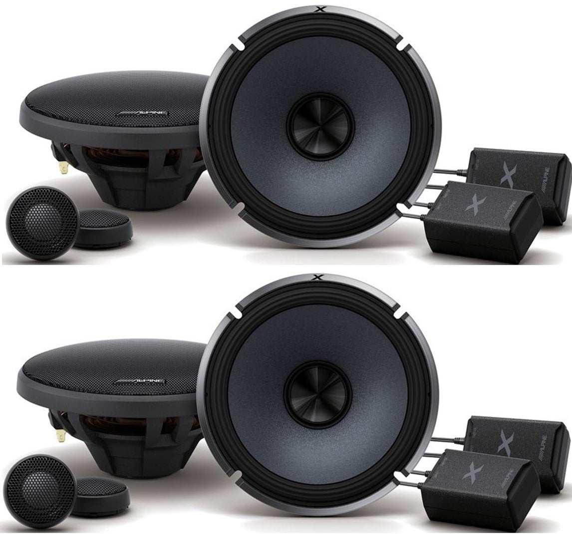 2 Pairs ALPINE X-S65C 6.5" 360 Watt Type-X Component Car Speakers