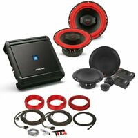 Alpine S2-A36F 4CH Amplifier + XED650C Component + V465 6.5" Speaker & Amp Kit