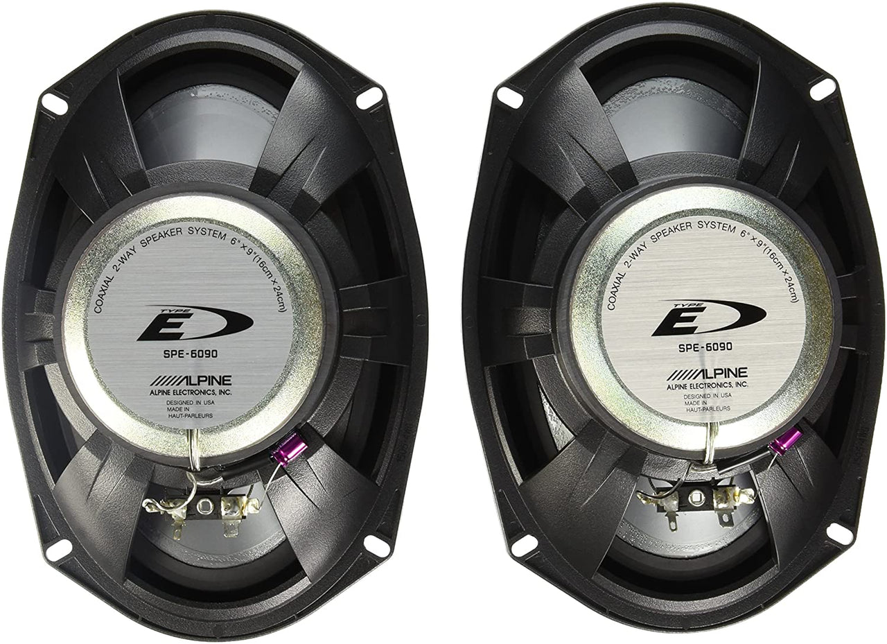 2 Pair Alpine SPE-6090 6X9" 600W 2-Way Type-E Series Coaxial Speakers