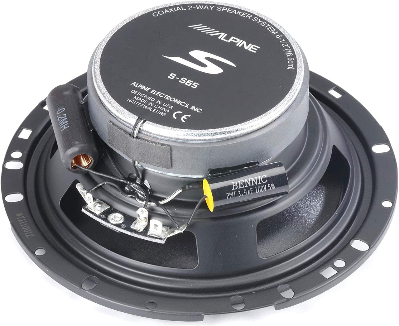 2 Alpine S-S65 Car Speaker 480W Max (160W RMS) 6.5" 2-Way Coaxial Car Speakers