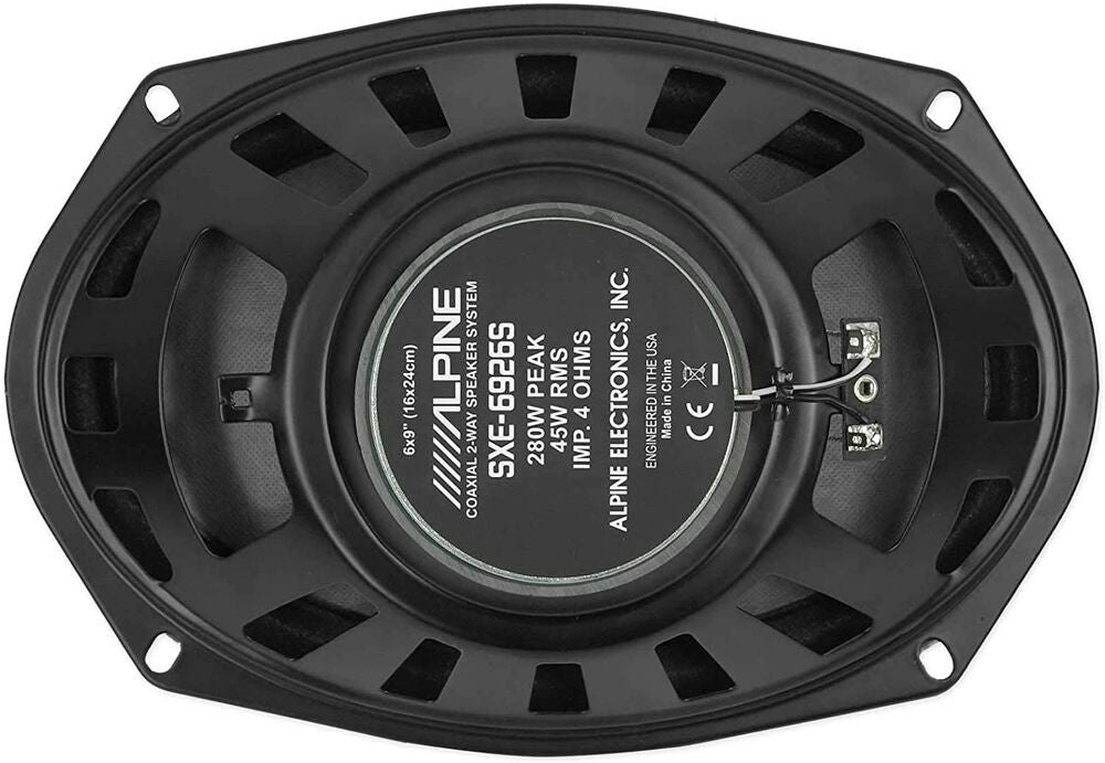 Alpine SXE-6925S SXE Series 2-Way 6x9" Coaxial Speakers, 280W Peak Power