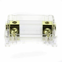 Thumbnail for Absolute USA ANH-0 Gold Inline ANL Fuse Holder Fits 0, 2, 4 Gauge with 200AMP Fuse