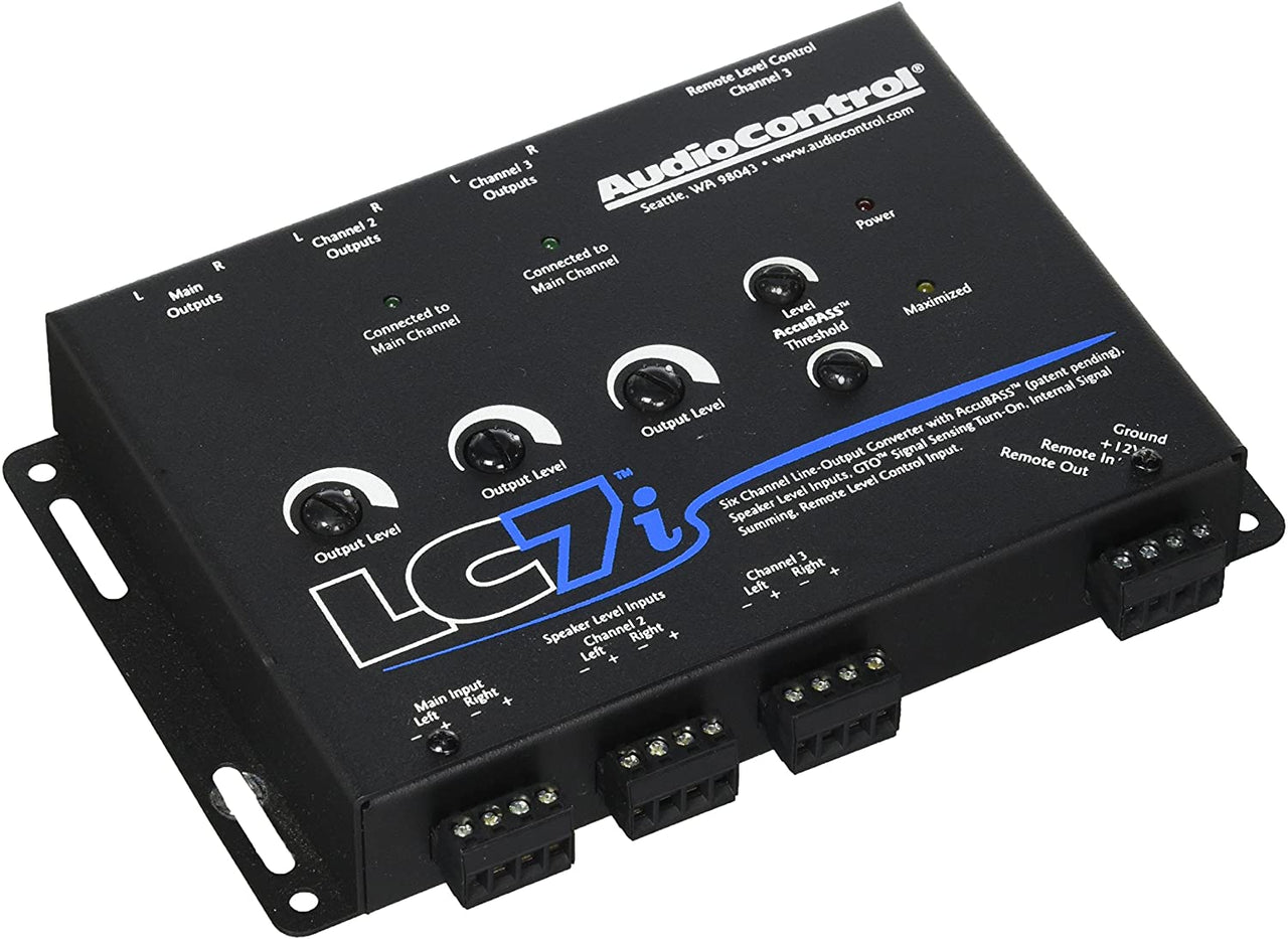 Audio Control LC7i & ACR-1 6 Channel Line Out Converter with bass restoration adds aftermarket subs and amps to a factory system & ACR-1 Dash Remote