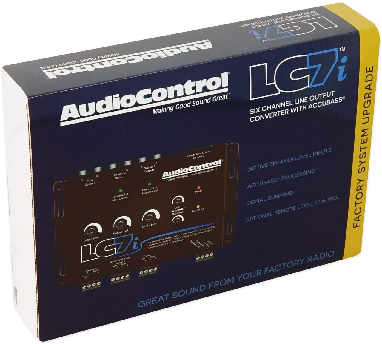 Audio Control LC7i & ACR-1 6 Channel Line Out Converter with bass restoration adds aftermarket subs and amps to a factory system & ACR-1 Dash Remote