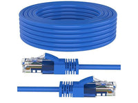 Thumbnail for American Terminal EPC100BL 100' Cat6a Ethernet network patch cable RJ45 23AWG 600M solid copper wire 100' blue