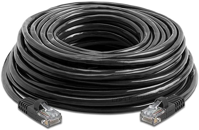 American Terminal EPC100BK 100' Cat6 patch cable Cat6a Ethernet network patch cable RJ45 23AWG 600M solid copper wire 100' Black