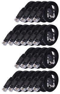 Thumbnail for 20 American Terminal EPC3BK 3' Cat6a Ethernet network patch cable RJ45 23AWG 600M solid copper wire 3' black