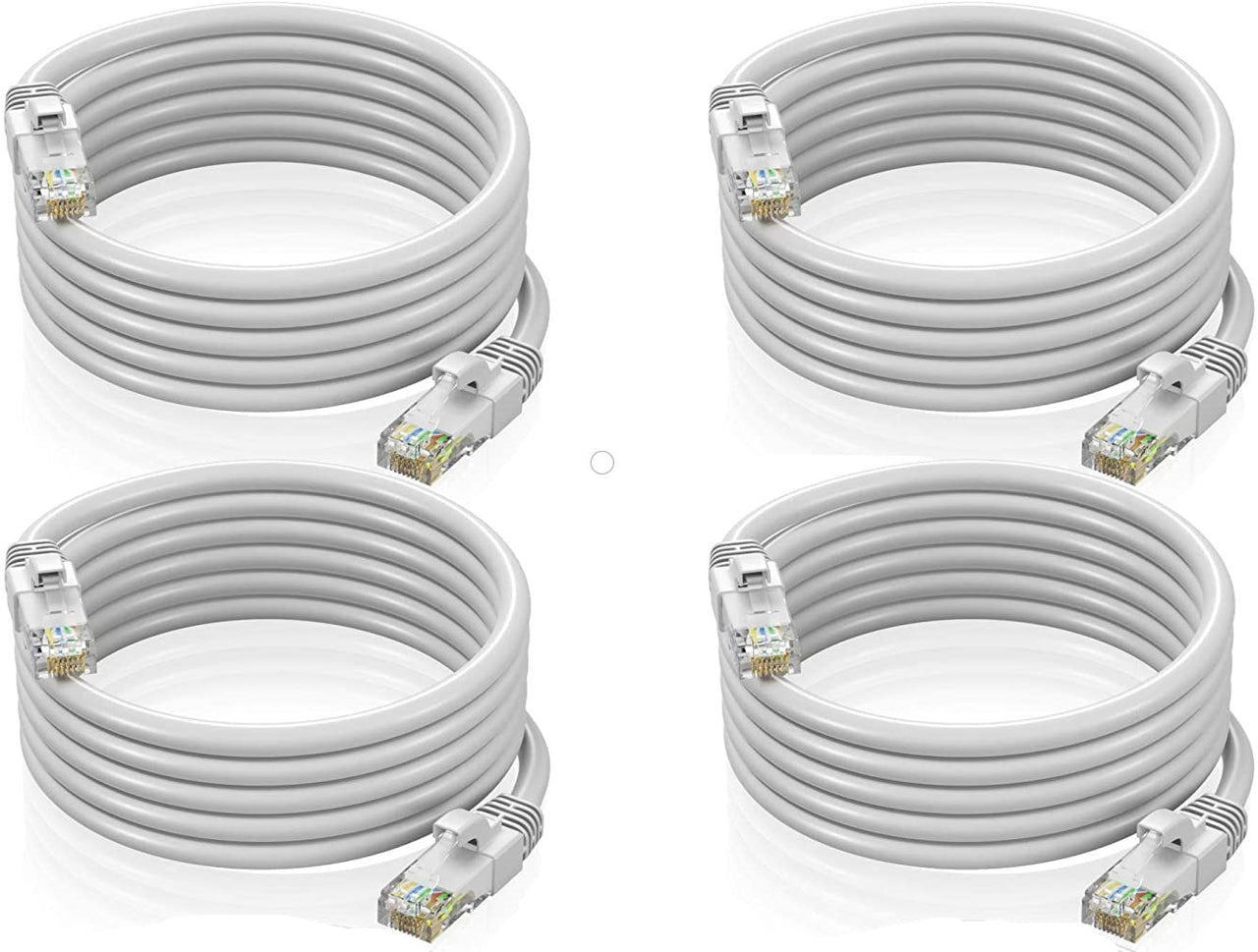 4 A-T EPC3WH 3' Cat6 patch cable Cat6a Ethernet network patch cable RJ45 23AWG 600M solid copper wire 3' White
