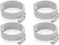 Thumbnail for 4 A-T EPC3WH 3' Cat6 patch cable Cat6a Ethernet network patch cable RJ45 23AWG 600M solid copper wire 3' White
