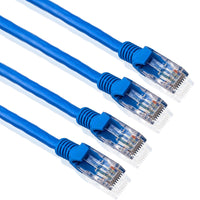 Thumbnail for 4 American Terminal EPC3BL 3' Cat6a Ethernet network patch cable RJ45 23AWG 600M solid copper wire 3' blue