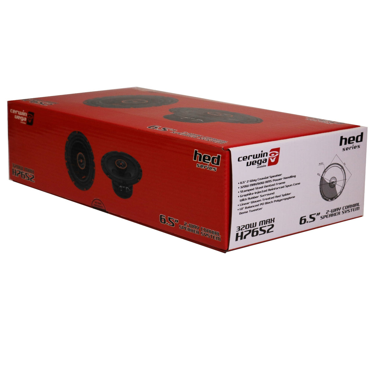 2 Pair Cerwin Vega H7652 6.5" 2-Way Coaxial Speaker System 640 Watts Max