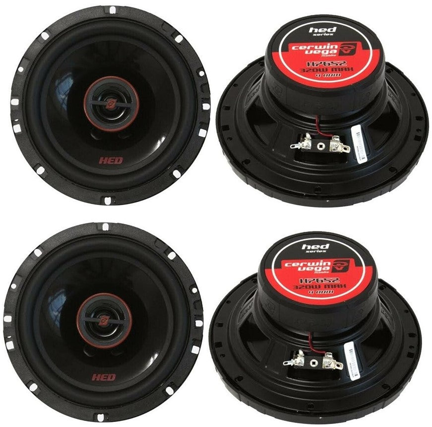 2 Pair Cerwin Vega H7652 6.5" 2-Way Coaxial Speaker System 640 Watts Max