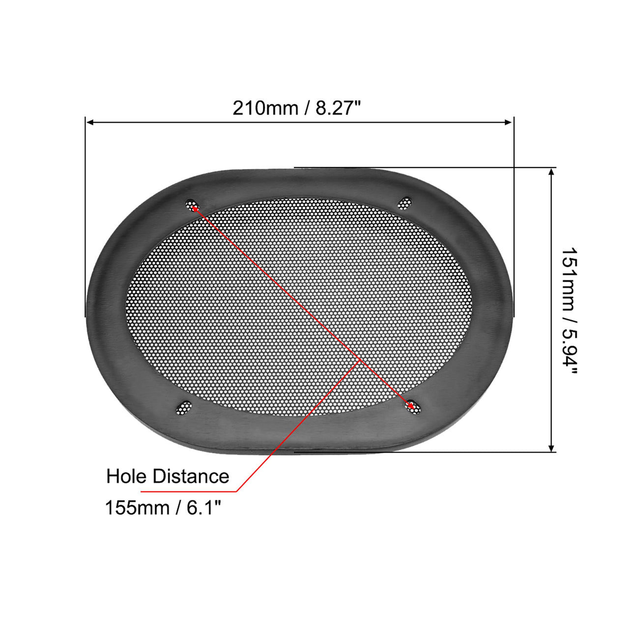 2 Absolute USA CS68 <BR/>universal 6x8" speaker coaxial component protective grills cover