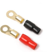 Thumbnail for Absolute GRT8-50 8 Gauge Crimp Ring Terminals Connectors 50-Pack (Red Black)