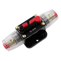 Thumbnail for Absolute ICB30 4/8 AWG 30 Amp in-line Circuit Breaker with Manual Reset with Manual Reset Car Auto Marine Boat Stereo