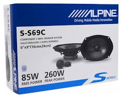 Alpine S-S69C 520W Max (170W RMS) 6" x 9" Type-S Series 2-Way Component Car Speakers