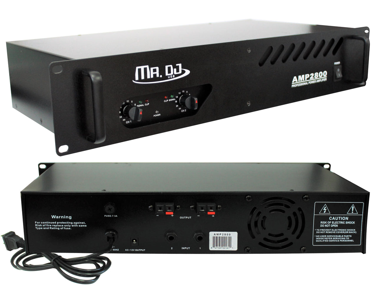 MR DJ AMP2800 2800W P.M.P.O 2-Channel RMS bridgeable dynamic series PA DJ power amplifier