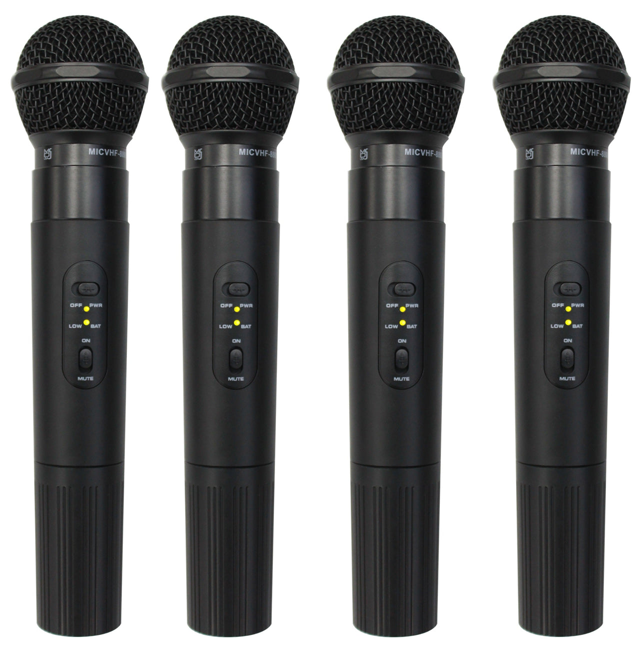 MR DJ MICVHF8800 4 Channel Professional PA/DJ/KTV/Karaoke VHF Handheld Wireless Microphone System with Digital Receiver