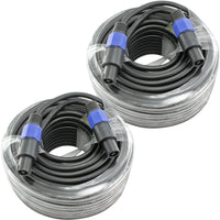 Thumbnail for 2 Professional Audio Speaker Cable - 14 gauge (100 ft, Speakon to Speakon)