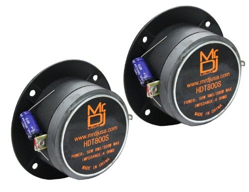 MR DJ HDT800S Pair 4" Speaker Size 400 Watt High Compression Aluminum Titanium Bullet Super Tweeter