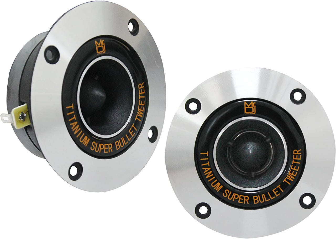 MR DJ HDT800S Pair 4" Speaker Size 400 Watt High Compression Aluminum Titanium Bullet Super Tweeter