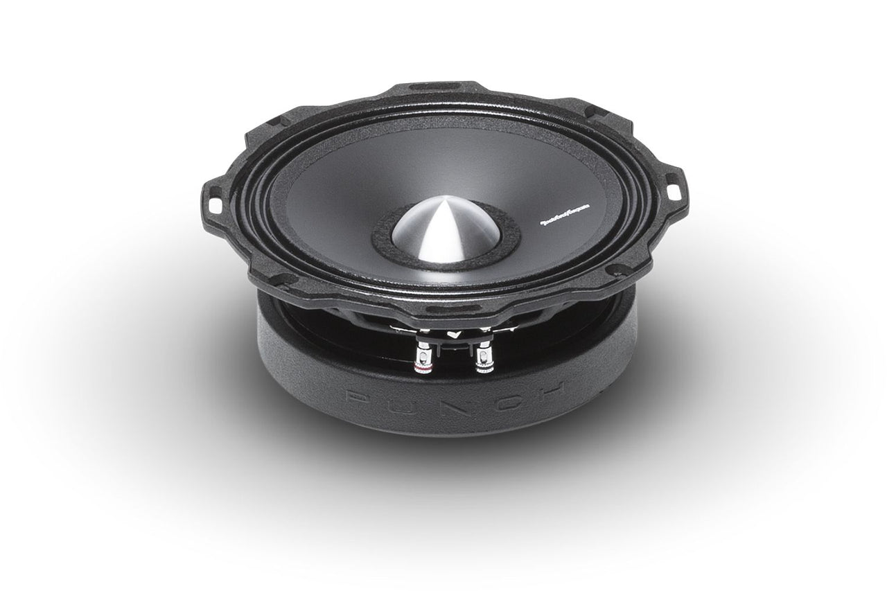 2 Rockford Fosgate PPS4-6 6.5" 400W 4-Ohm Midrange Car Audio Speaker Pair with Fiber Reinforced Paper Cone and Stamp Cast Aluminum Frame