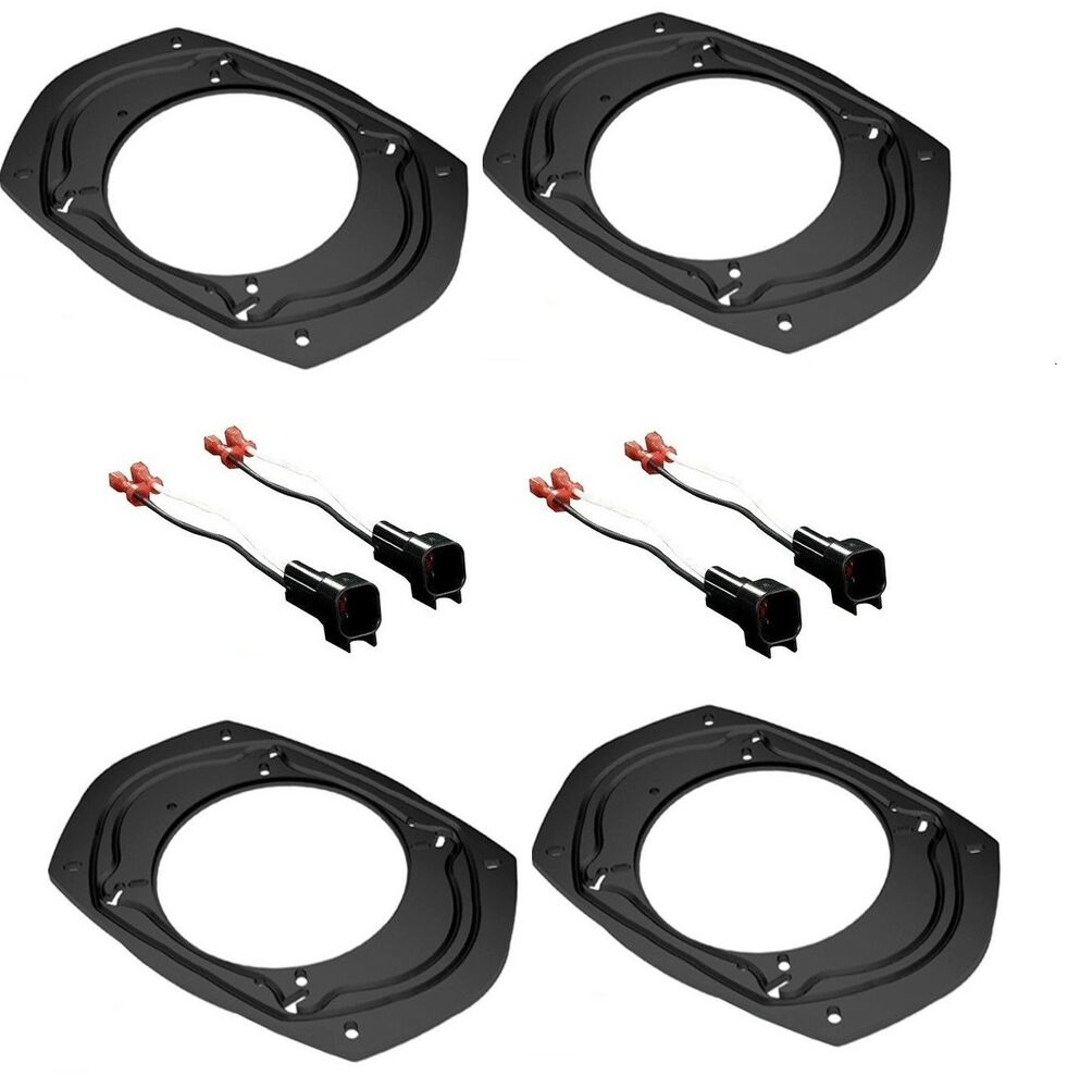 AT 4pcs FORD 6x9 5x7 6x8 to 5.25" 6.5" Car Speaker Adapter Plate + Wire Harness