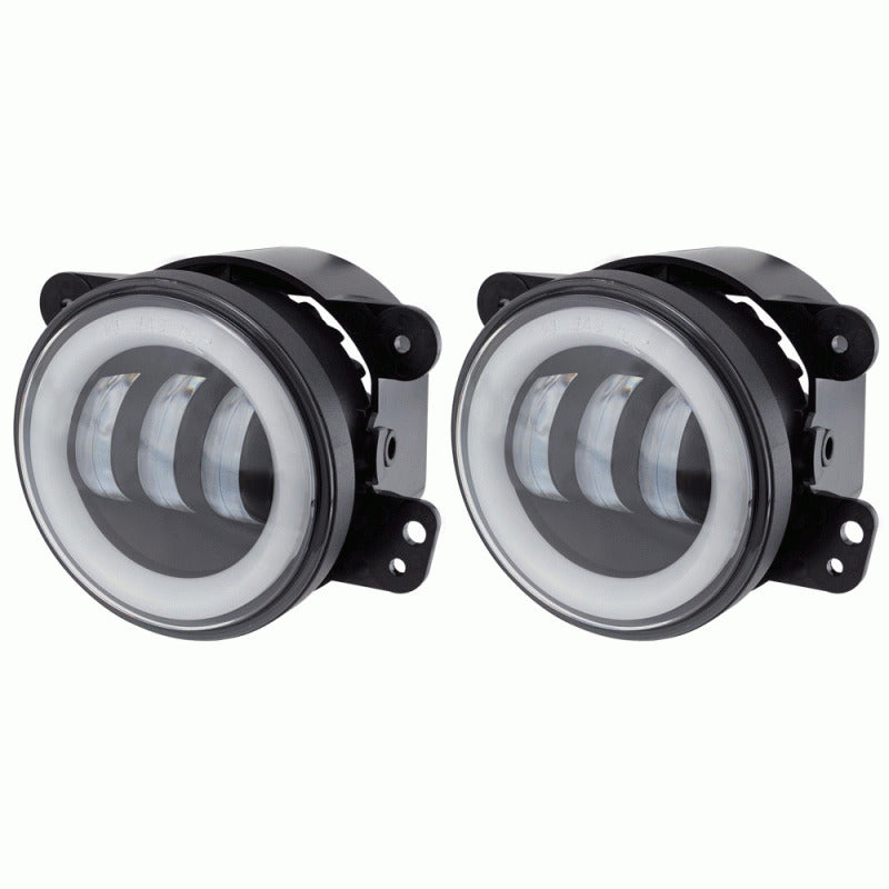 Heise HE-JWBFL02RGB 4 Inch White Angel Eye Halo for 2007 – 2018 Jeep Wranglers JK