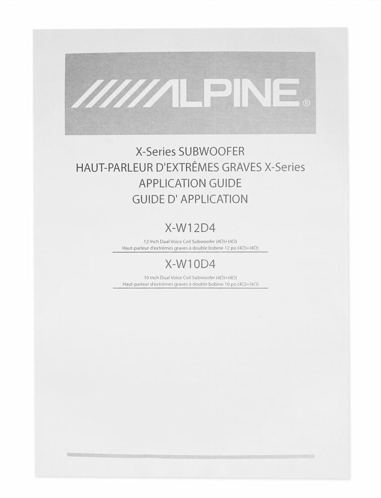 ALPINE X-W12D4 12" 900 Watt RMS Car Audio Subwoofer DVC Dual-4ohm X-Series Sub