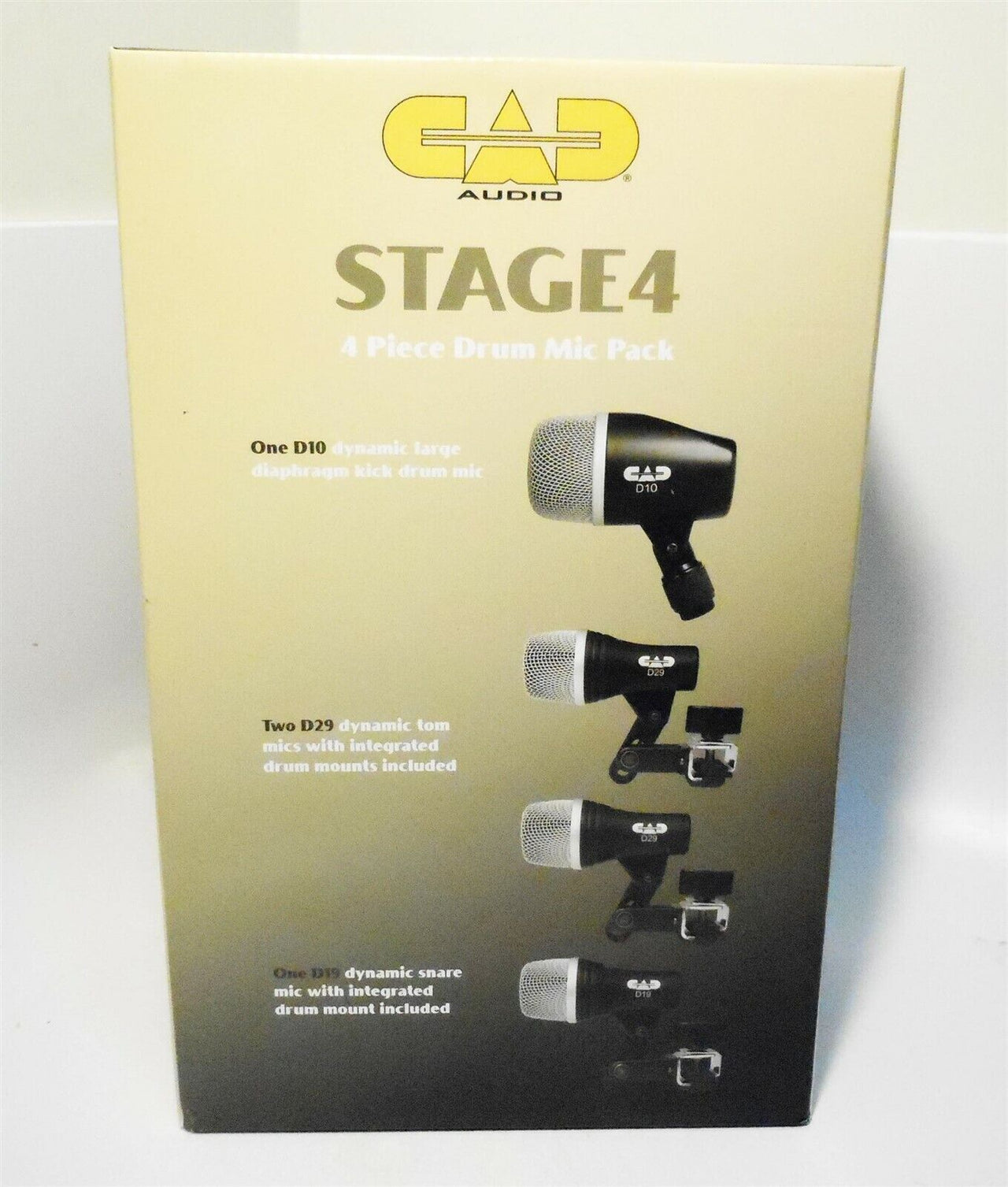 CAD Audio Stage4 4-Piece Drum Microphone Pack w/ Kick, Snare & 2 Tom Mics