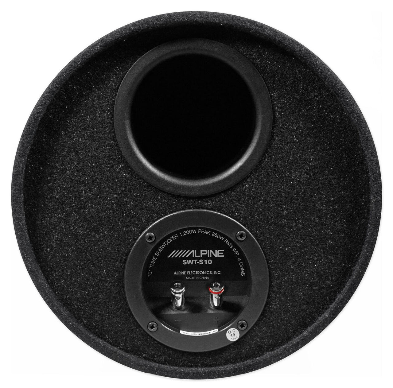 Alpine SWT-S10 1200W Max Single 10" Sealed Subwoofer Tube Enclosure