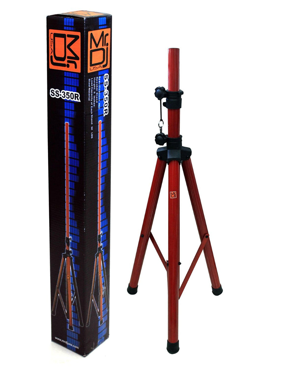 MR DJ SS350R Red Folding Tripod PRO PA DJ Home On Stage Speaker Stand Mount Holder