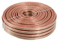 Thumbnail for Absolute SW14-100 14 Gauge 100' 2 Conductor Clear Speaker Wire Home Car Stereo Zip Cord Audio Cable