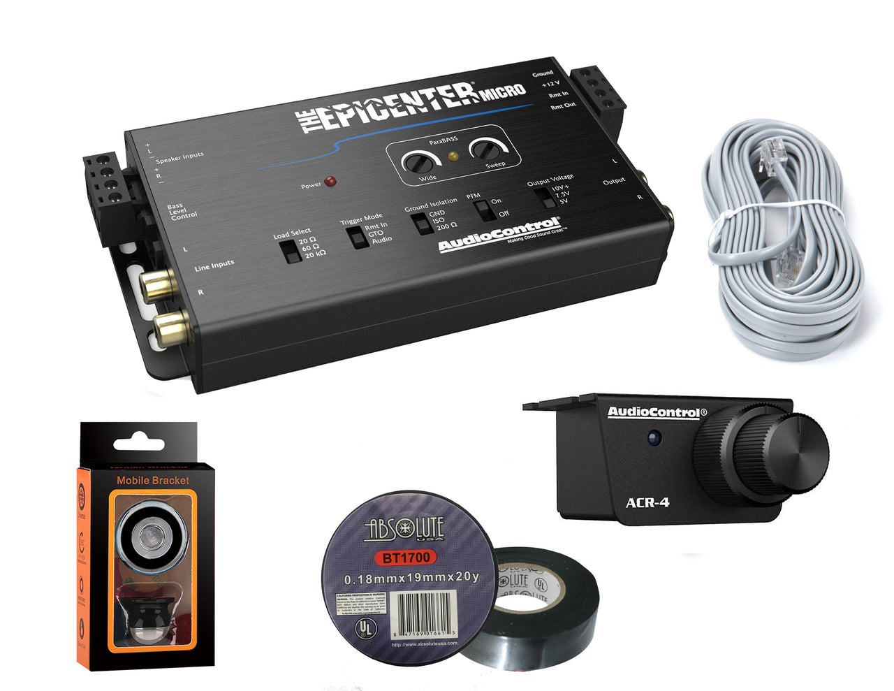 AudioControl The Epicenter Micro Bass restoration processor+ Electrical Tape+ Phone Holder