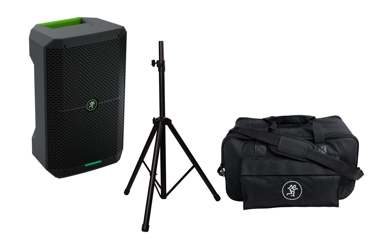 Mackie Thump GO 8" Battery-Powered Loudspeaker+ Speaker Stand+Thump Go Carry Bag+ EM89D Microphone