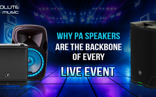 Image of PA speakers highlighting their importance as the backbone of every live event.